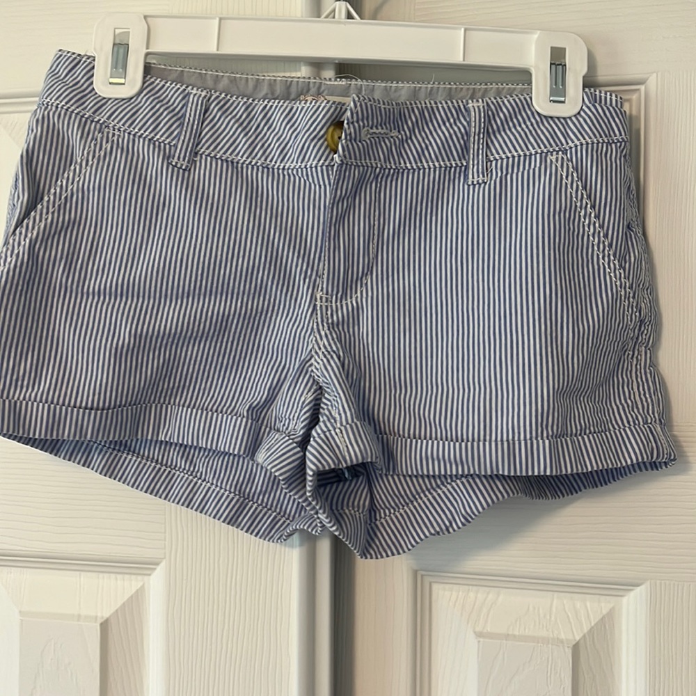 Blue white stripe shorts size 1